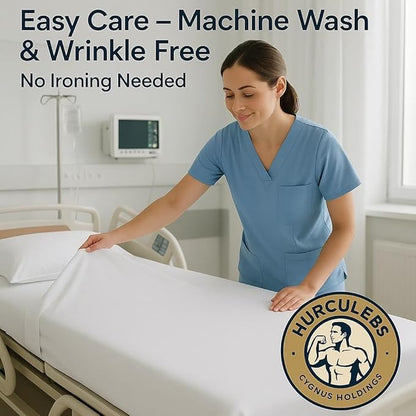 Breathable & Durable Medical Bedsheets - Soft, Comfortable & Easy-to-Clean Patient Bedsheets for Hospital & Healthcare Use Pack of 2